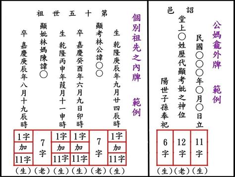 往生牌位寫法